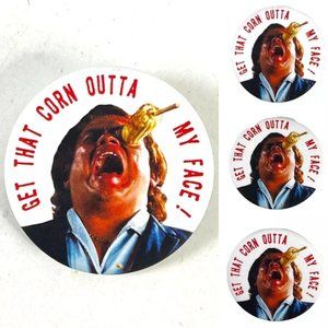 Nacho Libre Get That Corn Outta My Face Elote 3 Matte Button Bundle Movie Still